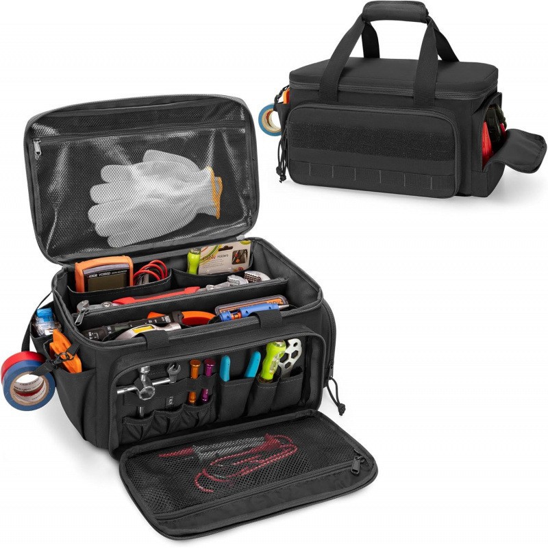 Tool Bag - กระเป๋าเครื่องมือแบบยุทธวิธีขนาด 14 นิ้ว ฐานกันลื่น อเนกประสงค์ สำหรับช่างซ่อม
