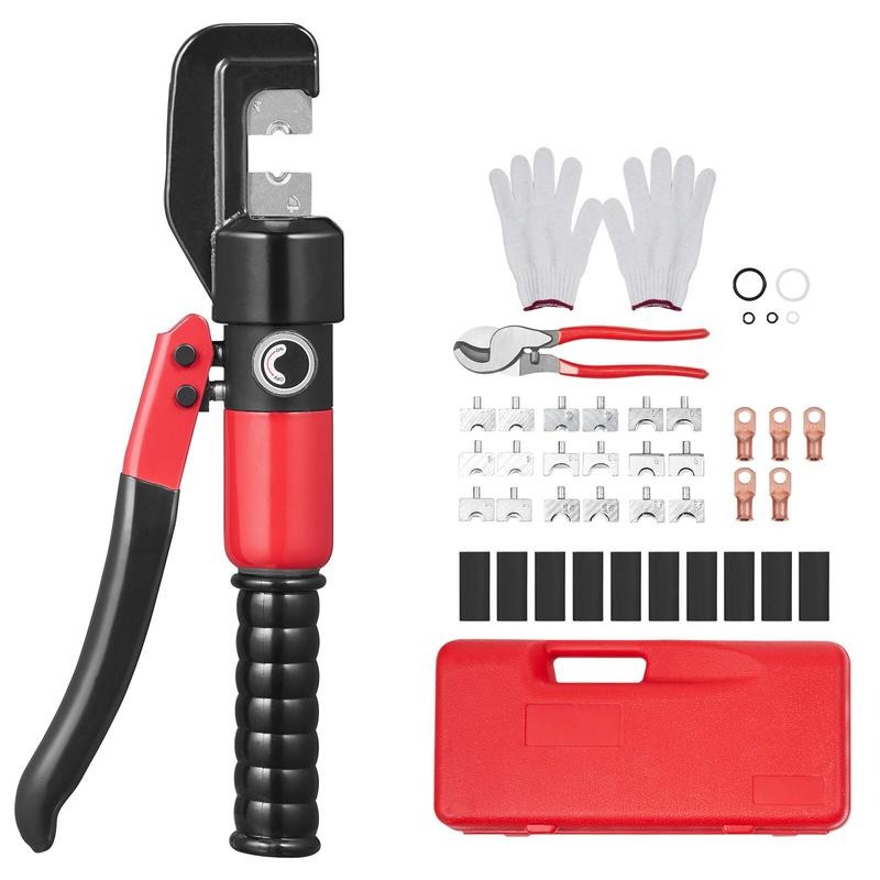 Pliers - เครื่องมือจีบสายไฮดรอลิกพร้อมหัวจีบ 9 ชุด สำหรับสาย AWG12-2/0 ขั้วต่อทองแดงและอะลูมิเนียม