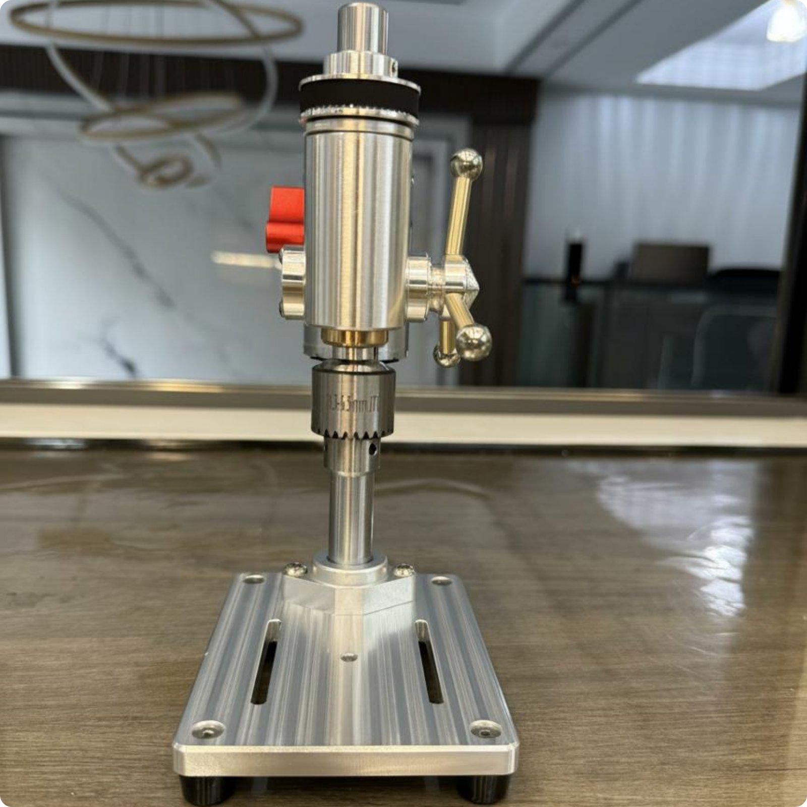 Drill Press - สว่านแท่นแบบพกพาความแม่นยำสูง ตัวเครื่องทำจากอะลูมิเนียมอัลลอยด์ เครื่องเจาะขนาดเล็กสำหรับงานไม้และงานฝีมือ